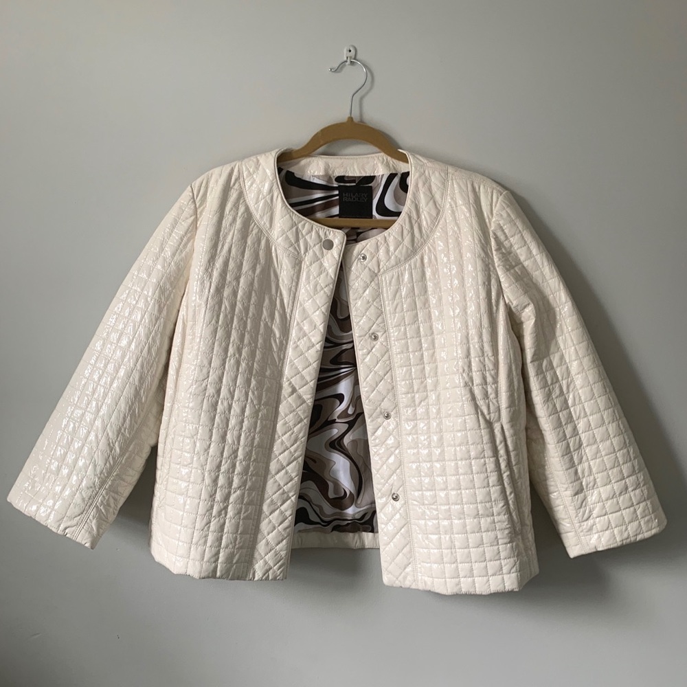 Hilary Radley 3/4 Length Cream Jacket Size Large